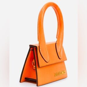 Jacquemus Authentic Orange with black trim Mini Bag